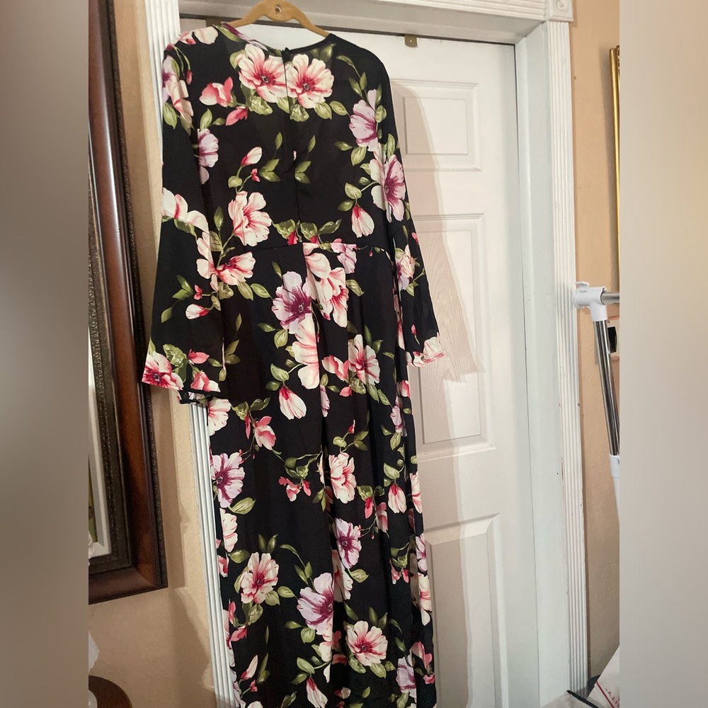 NWT Iris Floral Black and Pink ROMPER dress fits XL / 0X 🌸🌺🌹SPRING READY BG 03 - Picture 6 of 9